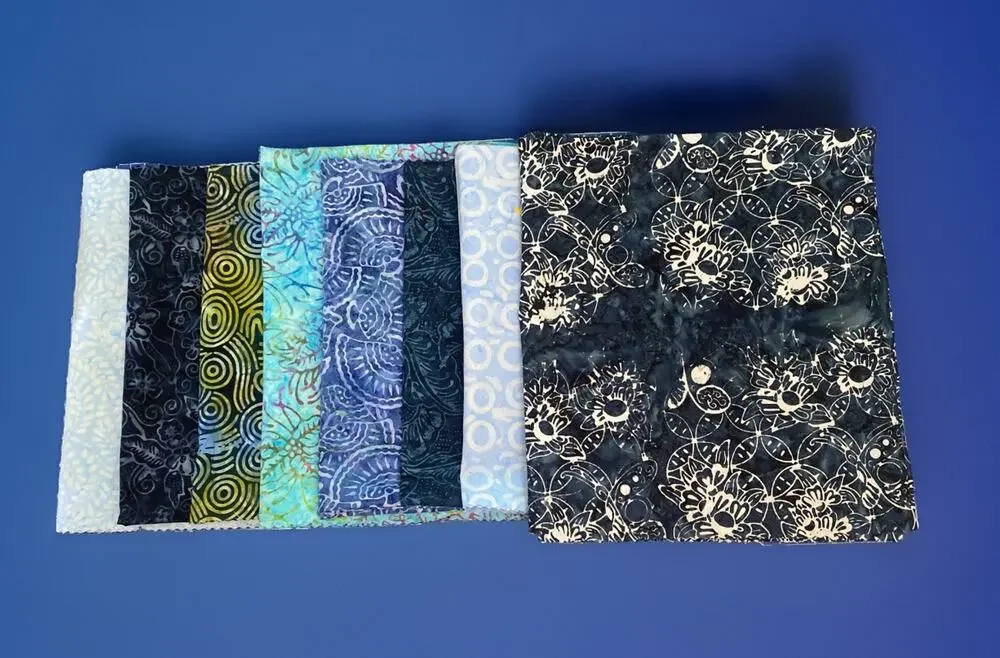 8 Batik Print Fabric Samples Lightweight Cotton 22